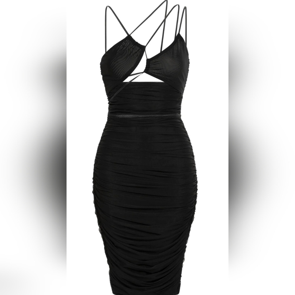 Seoul Strap Mesh Midi Dress Small